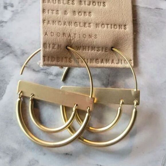 Anthropologie Jewelry - NWT Anthropologie Bailey Hoop Earrings | Gold